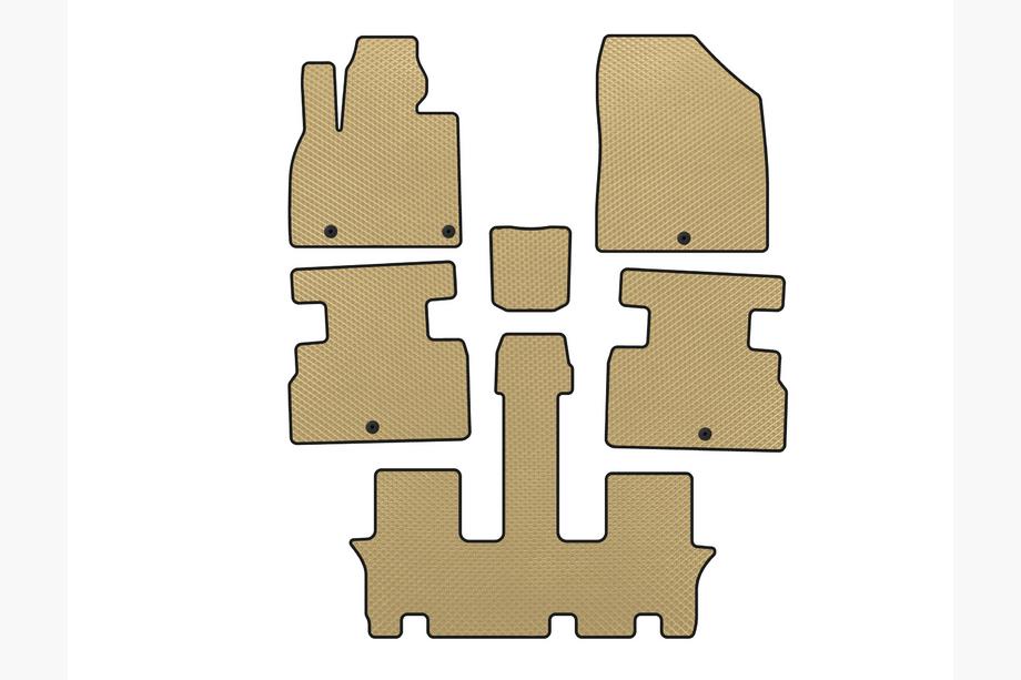 Kia Stonic 2017- рр. Килимки EVA (3 ряди, 7-ми місний, Бежевий) Image