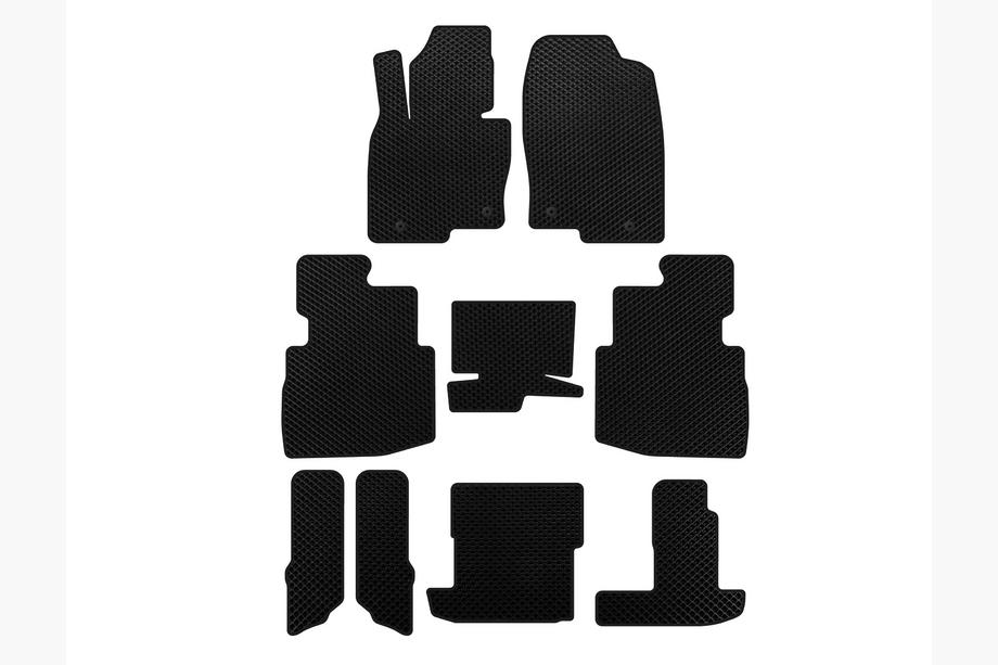 Mazda CX-9 2017- рр. Килимки EVA (3 ряди, 7-ми місний, Чорний) Image