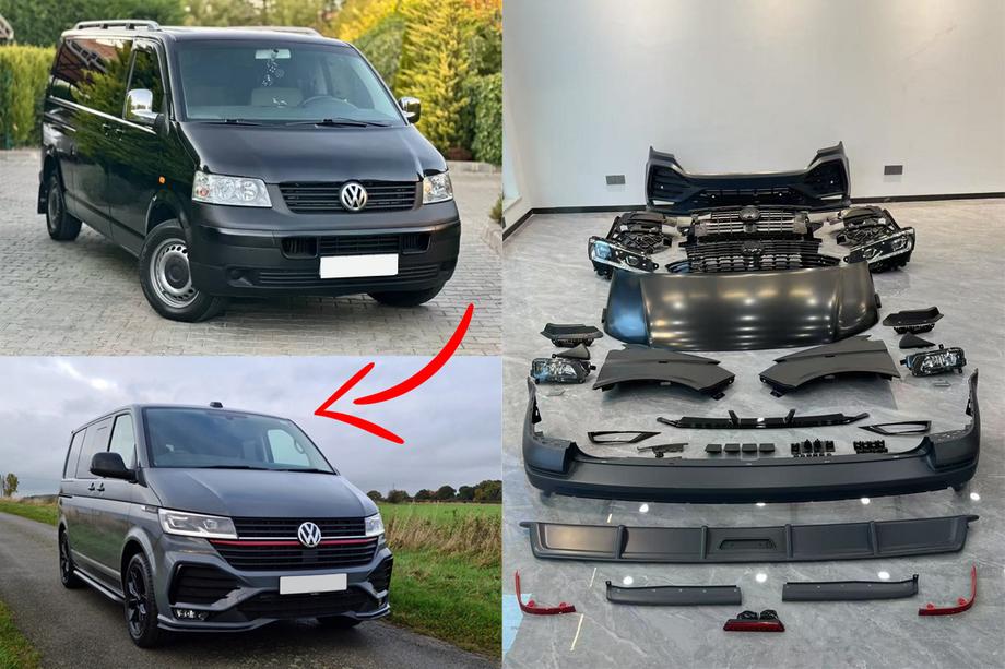 Volkswagen T5 Caravelle 2004-2010 рр. Комплект рестайлінгу в T6.1 Sportline Фото 1