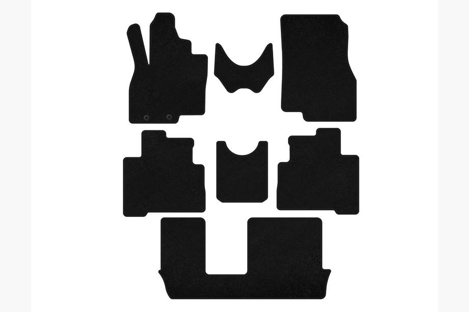 Mitsubishi Grandis 2003-2011 рр. Килимки текстильні Classic (3 ряди, 7-ми місний, Чорний) Image