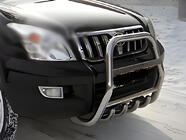 Toyota Land Cruiser Prado 120 2002-2009 рр. Кенгурятник високий (нерж) фото 1