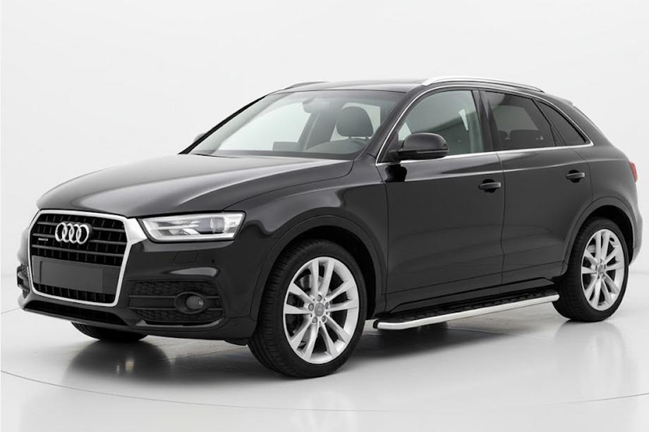 Audi Q3 2011-2019 рр. Бокові пороги Maydos V1 (2 шт., Алюміній ↗ нерж) Image