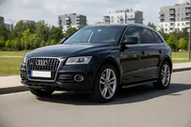 Audi Q5 2008-2017 рр. Бокові пороги Allmond Black (2 шт., Алюміній) фото 1