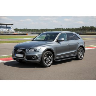 Бокові пороги Bosphorus Black (2 шт., Алюміній) Audi Q5 2008-2017 рр. фото 1