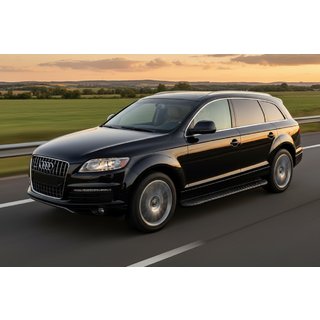 Бокові пороги Bosphorus Black (2 шт., Алюміній) Audi Q7 2005-2015 рр. фото 1
