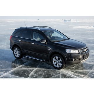Бокові пороги Sunrise (2 шт., Алюміній) Chevrolet Captiva 2006-2019 рр. фото 1