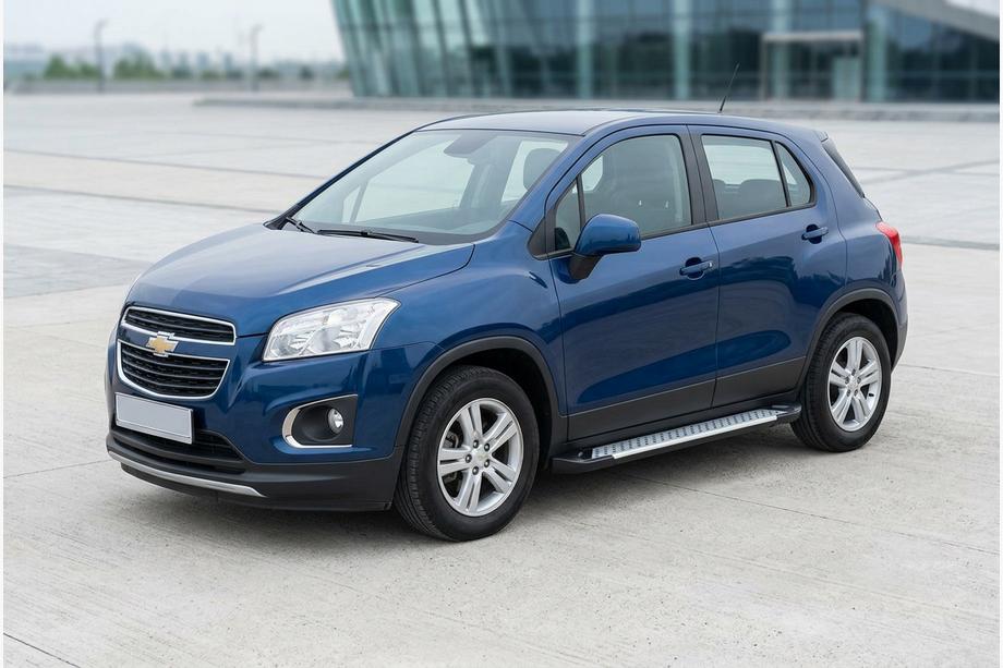 Chevrolet Trax 2012-2023 рр. Бокові пороги Allmond Grey (2 шт., алюміній) Фото 2