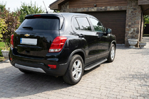 Chevrolet Trax 2012-2023 рр. Бокові пороги Maydos V1 (2 шт., Алюміній ↗ нерж) фото 1