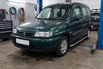 Citroen Berlingo 1996-2008 рр. Бокові пороги Maydos V1 (2 шт., Алюміній ↗ нерж) фото 1