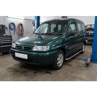 Бокові пороги Maydos V1 (2 шт., Алюміній ↗ нерж) Citroen Berlingo 1996-2008 рр. фото 1