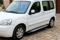 Peugeot Partner 1996-2008 рр. Бокові пороги Line (2 шт., алюміній) фото 1