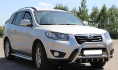 Hyundai Santa Fe 2 2006-2012 рр. Кенгурятник WT003 (нерж.) фото 2