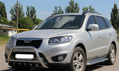 Hyundai Santa Fe 2 2006-2012 рр. Кенгурятник WT003 (нерж.) фото 4