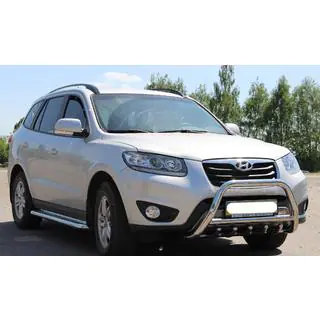 Кенгурятник WT003 (нерж.) Hyundai Santa Fe 2 2006-2012 рр. фото 2