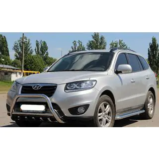 Кенгурятник WT003 (нерж.) Hyundai Santa Fe 2 2006-2012 рр. фото 4