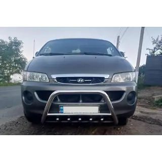 Кенгурятник WT003 (нерж.) Hyundai H200, H1, Starex 1998-2007 рр. фото 1