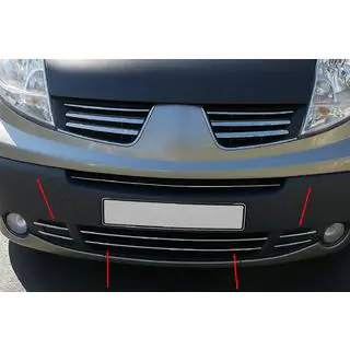 Накладки на нижню решітку (6 шт, нерж) Nissan Primastar 2002-2014 рр.