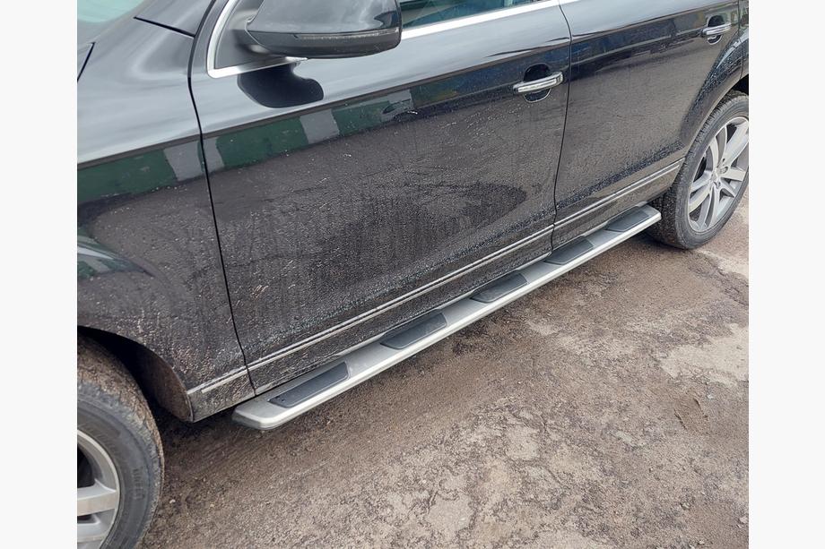 Audi Q7 2005-2015 рр. Бокові пороги OEM (2 шт., Алюміній) Фото 6