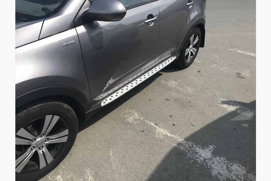 Kia Sportage 2010-2015 рр. Бокові пороги Niken BMW-style (2 шт., Алюм.) Фото 8