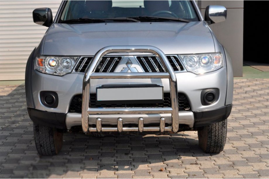 Mitsubishi L200 2006-2015 рр. Кенгурятник QT007 (нерж.) Фото 1