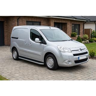 Бокові пороги Tayga Grey (2 шт., алюміній) Citroen Berlingo 2008-2018 рр. фото 1