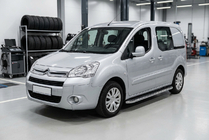 Citroen Berlingo 2008-2018 рр. Бокові пороги Maydos V1 (2 шт., Алюміній ↗ нерж) фото 1