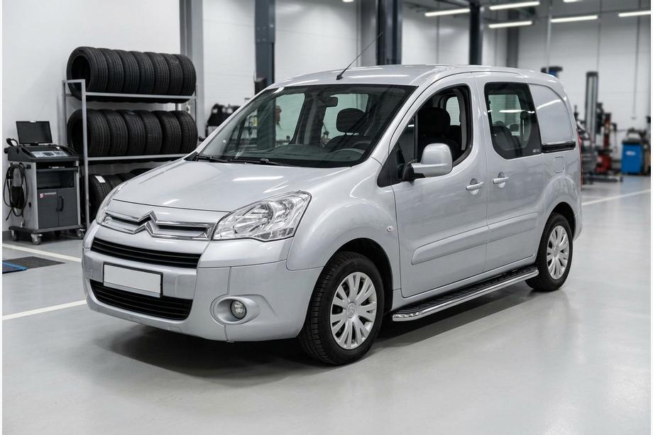 Citroen Berlingo 2008-2018 рр. Бокові пороги Maydos V1 (2 шт., Алюміній ↗ нерж) Image