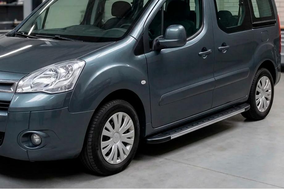 Peugeot Partner Tepee 2008-2018 рр. Бокові пороги Duru (2 шт., алюміній) Image
