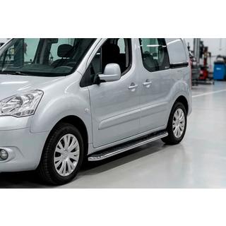 Бокові пороги Maydos V1 (2 шт., Алюміній ↗ нерж) Peugeot Partner Tepee 2008-2018 рр. фото 1