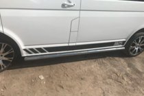 Volkswagen T5 Transporter 2003-2010 рр. Бічні труби (2 шт., нерж) 60мм, Коротка база фото 5