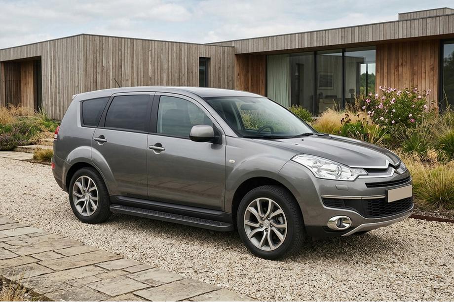 Citroen C-Crosser 2007-2013 рр. Бокові пороги Allmond Black (2 шт., Алюміній) Image