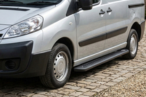 Citroen Jumpy 2007-2017 рр. Бокові пороги Allmond Black (2 шт., алюміній) фото 1