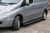 Citroen Jumpy 2007-2017 рр. Бокові пороги Bosphorus Black (2 шт., Алюміній) фото 1