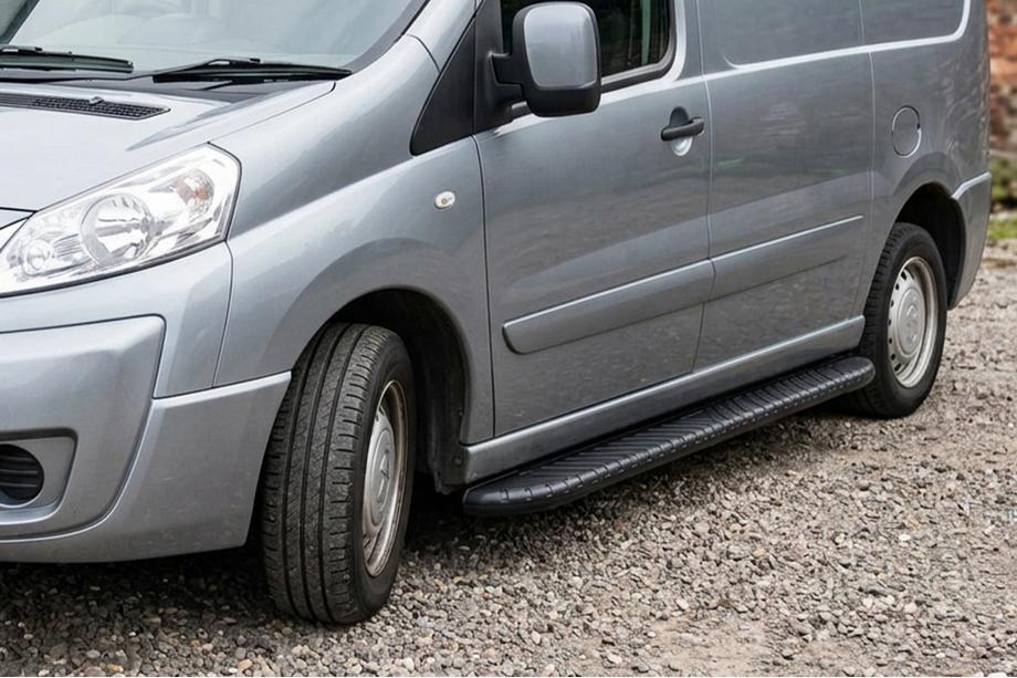 Fiat Scudo 2007-2015 рр. Бокові пороги Bosphorus Black (2 шт., Алюміній) Image