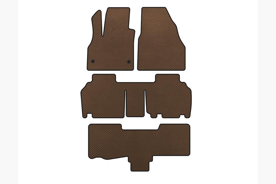 Renault Kangoo 2008-2020 рр. Килимки EVA (3 ряди, 5-ти дверний/7-місний, Коричневий) Image