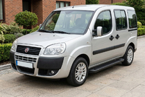 Fiat Doblo I 2005-2010 рр. Бокові пороги Allmond Black (2 шт., алюміній) фото 1