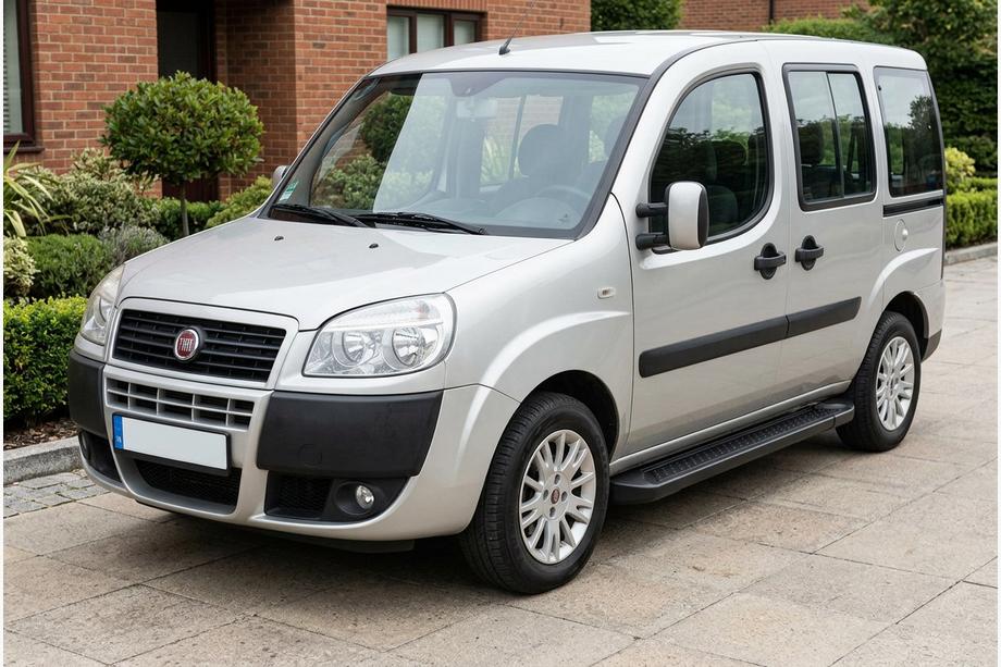 Fiat Doblo I 2005-2010 рр. Бокові пороги Allmond Black (2 шт., алюміній) Image
