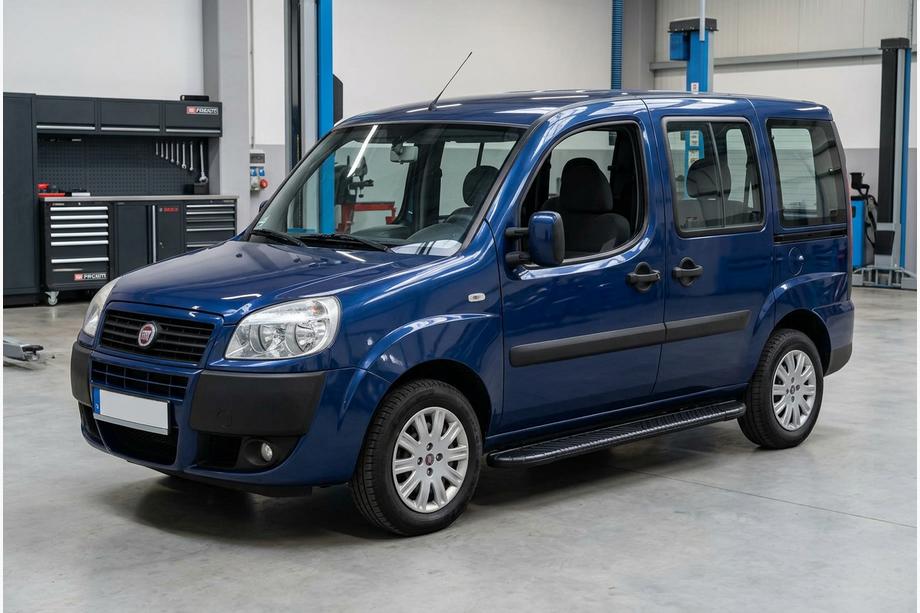 Fiat Doblo I 2005-2010 рр. Бокові пороги Bosphorus Black (2 шт., Алюміній) Image