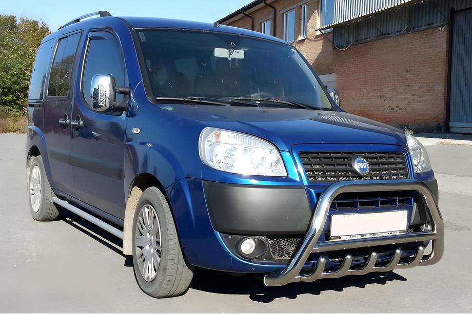 Fiat Doblo I 2001-2005 рр. Кенгурятник WT003 (нерж.) 60 мм, без напису Фото 1