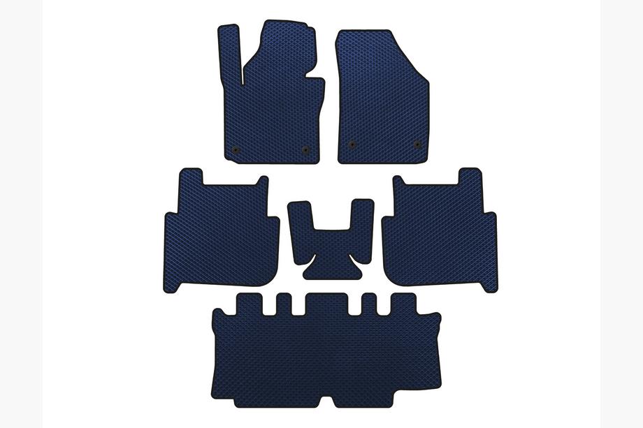 Volkswagen Touran 2003-2010 рр. Килимки EVA (3 ряди, 2006-2010, 7-ми місний, Синій) Фото 1