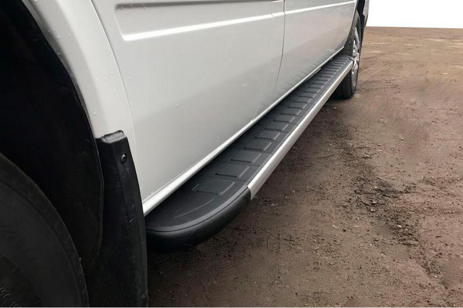 Mercedes Sprinter W901/902/903/904/905 1995-2006 рр. Бокові пороги Duru (2 шт., Алюміній) Image