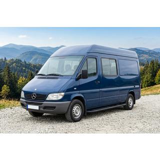 Бокові пороги Bosphorus Black (2 шт., Алюміній) Mercedes Sprinter W901/902/903/904/905 1995-2006 рр. фото 1
