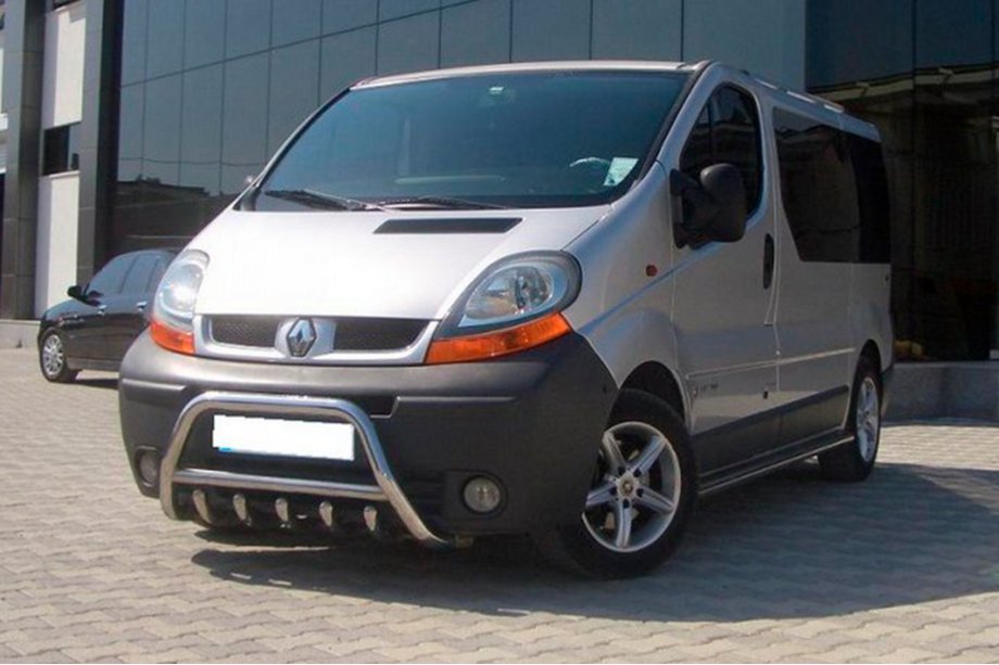 Opel Vivaro 2001-2015 рр. Кенгурятник WT003-4 (нерж.) З написом Фото 13