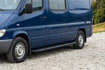 Volkswagen LT 1995-2006 рр. Бокові пороги Bosphorus Black (2 шт., Алюміній) фото 1