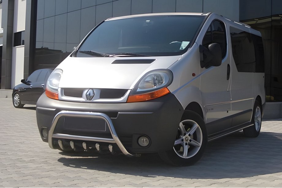 Renault Trafic 2001-2015 рр. Кенгурятник WT003-4 (нерж.) Без напису Фото 2