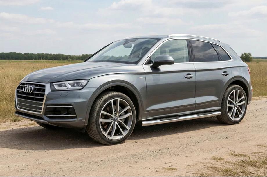 Audi Q5 2017-2025 рр. Бічні труби (2 шт., Нерж.) d51 без пластикових вставок Фото 1