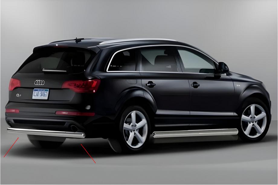 Audi Q7 2005-2015 рр. Задній захист AK002 (нерж) Image