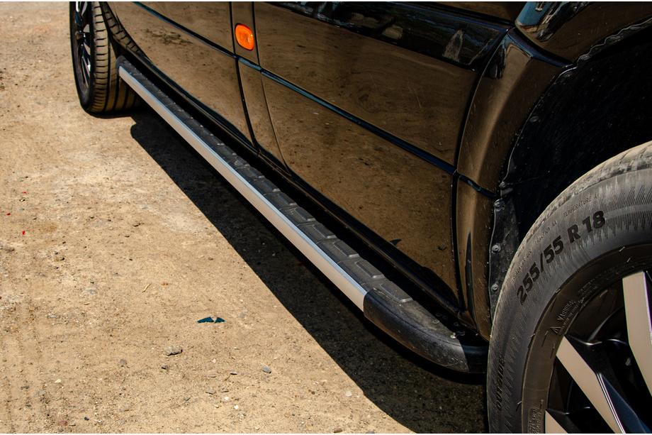 Volkswagen Crafter 2006-2016 рр. Бокові пороги Duru (2 шт., алюміній) Long/ExtraLong Фото 2