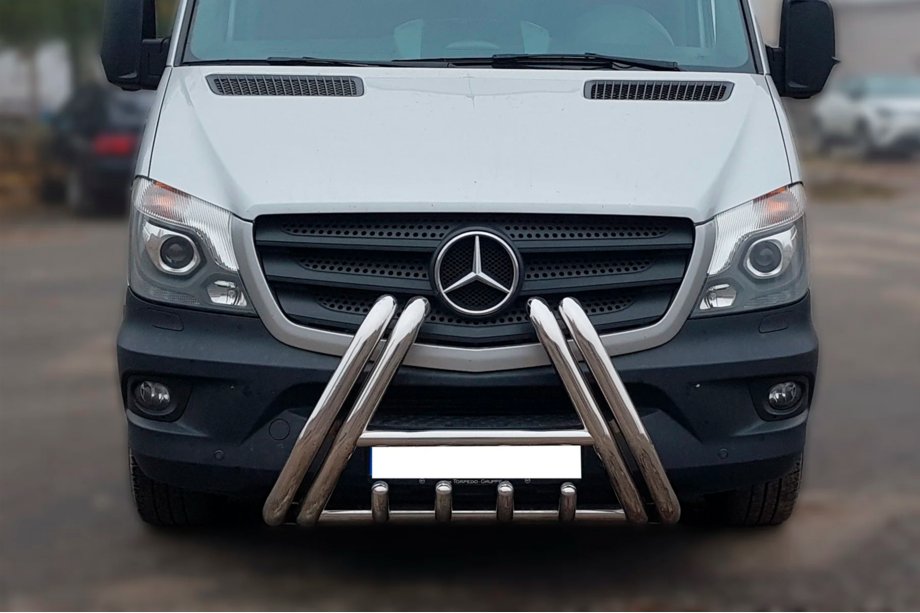 Mercedes Sprinter W906 2006-2018 рр. Кенгурятник F1-01 (2013-2018, нерж.) Фото 1