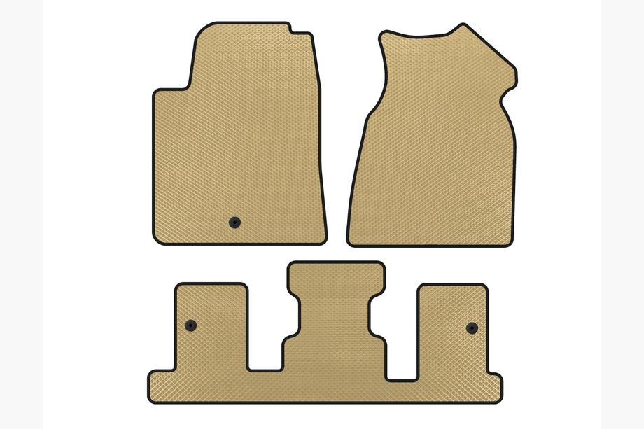 GMC Acadia 2006-2017 рр. Килимки EVA (1+3 ряд, 2013-2017, Бежевий) Image